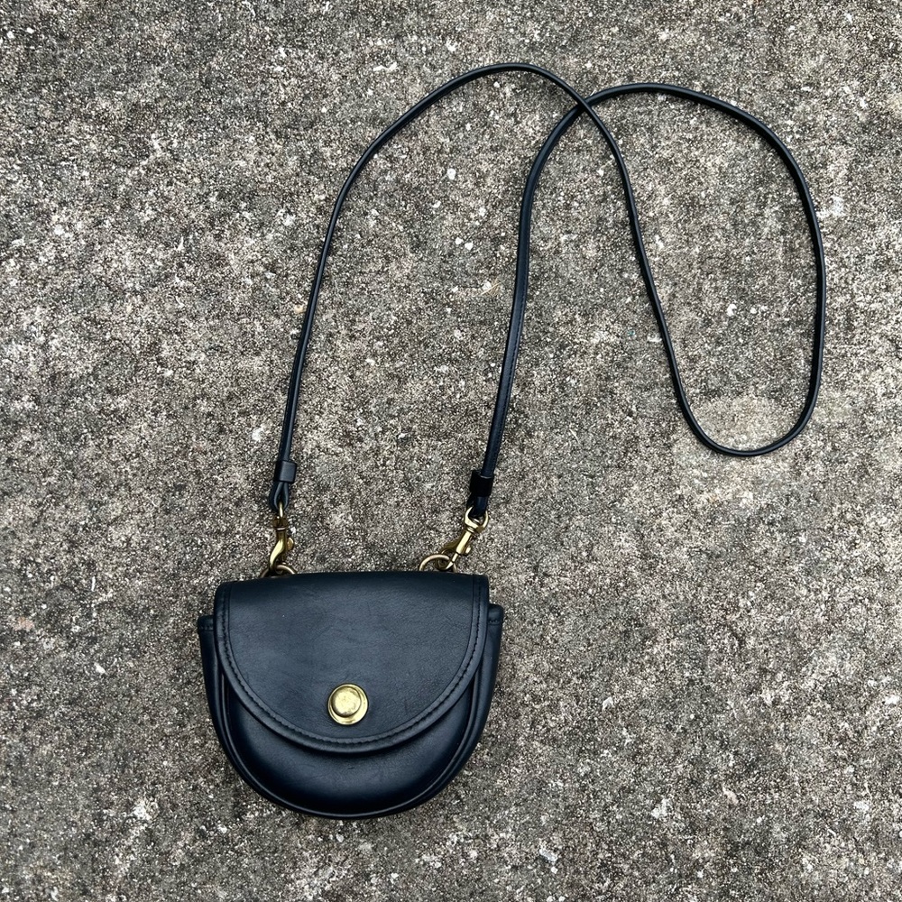 Rare Authentic Vintage Coach Mini Belt Bag in Dark Navy/Almost Black